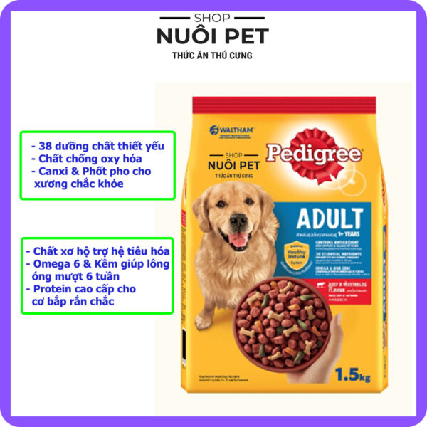 Hạt Pedigree gói 1.5kg cho chó