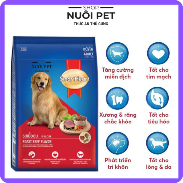 Thức ăn chó lớn Smartheat 400g vị bò nướng