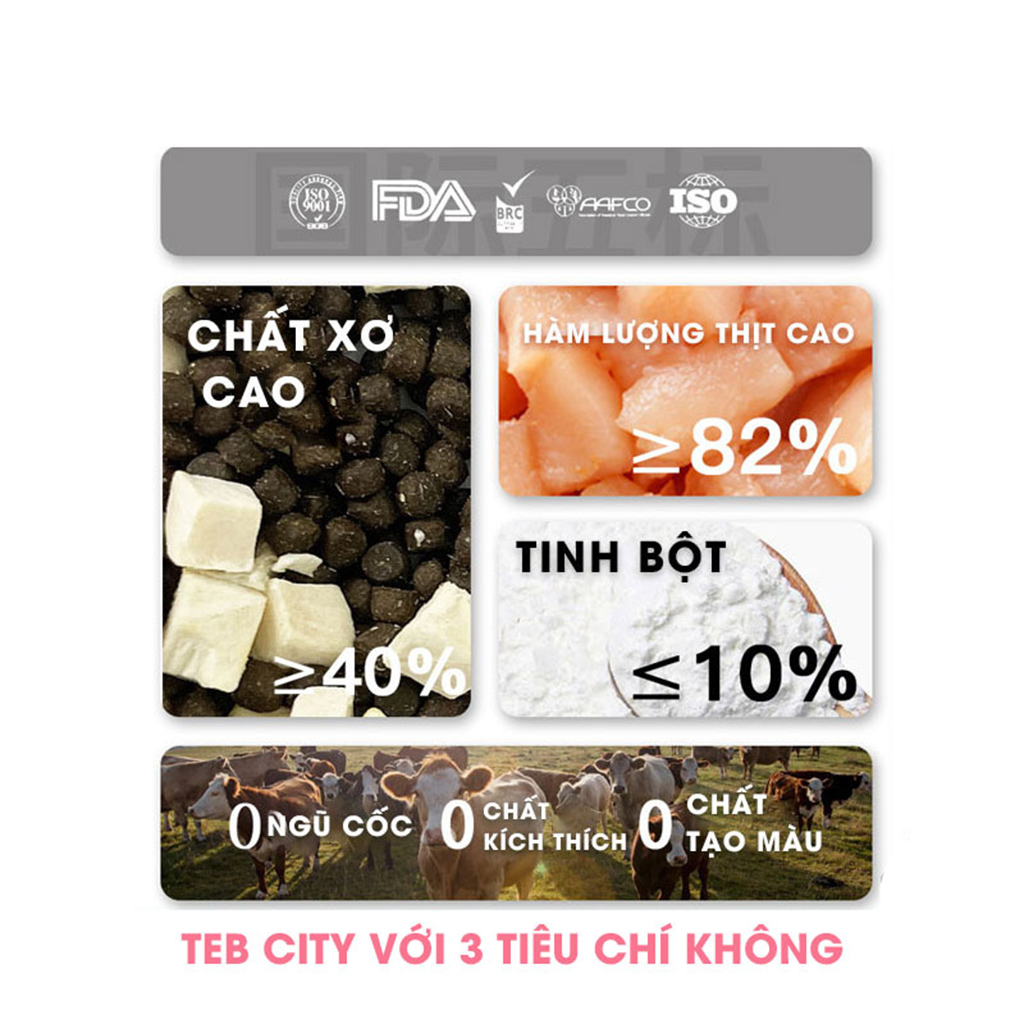 Thức Ăn Hạt Mèo Teb City Mix Nhiều Vị