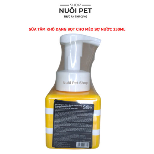 Sữa tắm khô dạng bọt SOS 250ml cho mèo