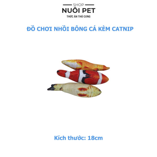 Đồ Chơi Cá Nhồi Bông tặng kèm gói Catnip Dành Cho Mèo - Hình ảnh 3