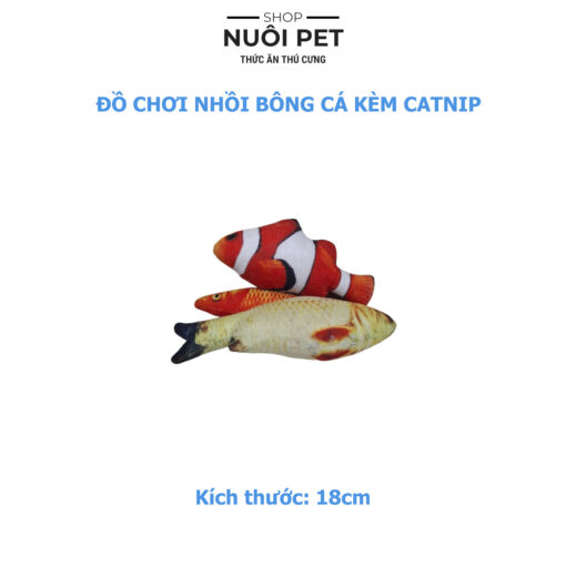 Đồ Chơi Cá Nhồi Bông tặng kèm gói Catnip Dành Cho Mèo - Hình ảnh 2