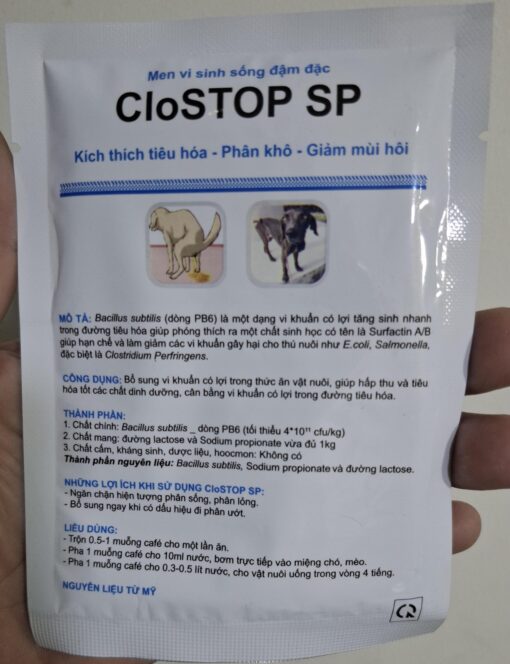 Men tiêu hóa vi sinh sống CloSTOP SP Cho Chó Mèo 20g - Hình ảnh 3