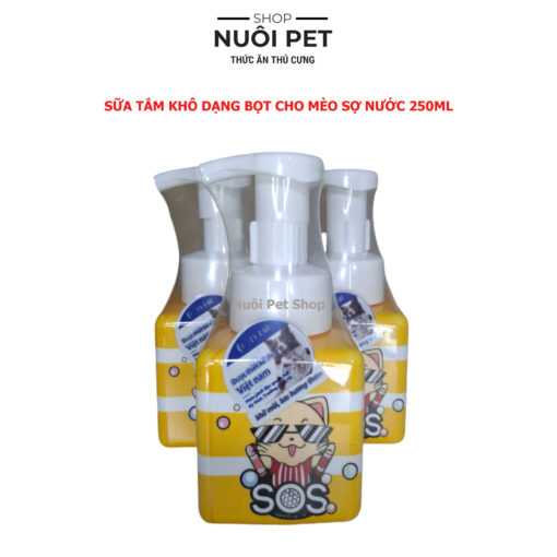 Sữa tắm khô dạng bọt SOS 250ml cho mèo - Hình ảnh 2