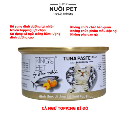 Pate cho mèo cá ngừ topping King's Pet by Bảo Anh lon 85g