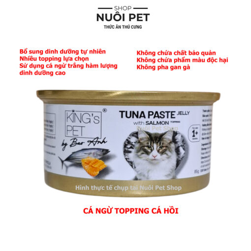 Pate cho mèo cá ngừ topping King's Pet by Bảo Anh lon 85g