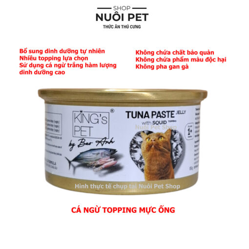 Pate cho mèo cá ngừ topping King's Pet by Bảo Anh lon 85g