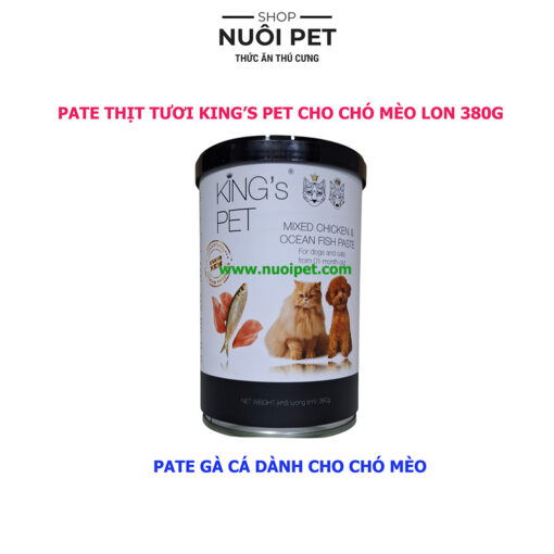 Pate Thịt Tươi Kings Pet Cho Chó Mèo Từ 1 Tháng Tuổi Lon 380g - Hình ảnh 8