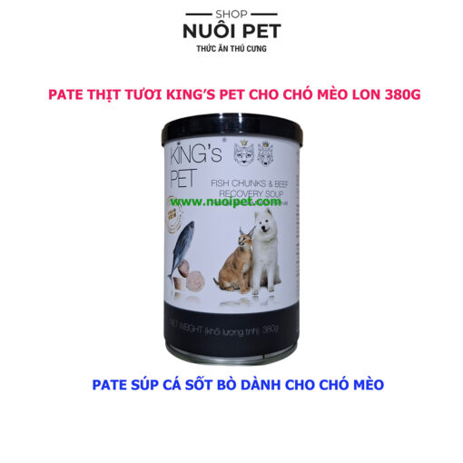 Pate Thịt Tươi Kings Pet Cho Chó Mèo Từ 1 Tháng Tuổi Lon 380g - Hình ảnh 2