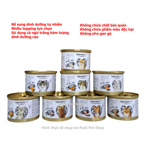 Pate cho mèo cá ngừ topping King's Pet by Bảo Anh lon 85g