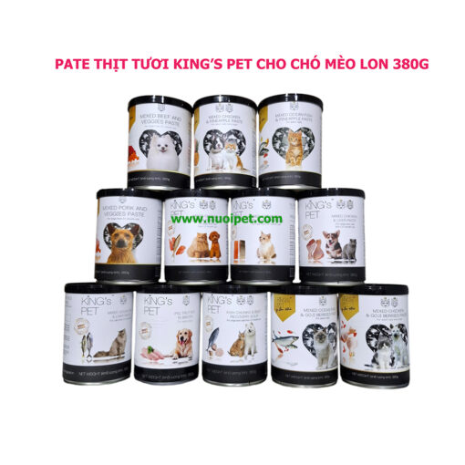 Pate Thịt Tươi Kings Pet Cho Chó Mèo Từ 1 Tháng Tuổi Lon 380g