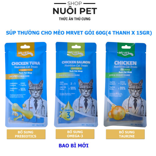 Súp thưởng cho mèo Mr.Vet gói 60g(4x15g)