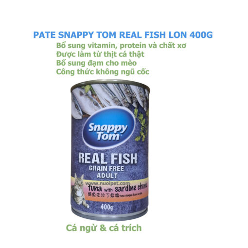 Pate Mèo Snappy Tom Real Fish - Lon 400g