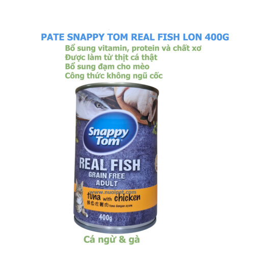 Pate Mèo Snappy Tom Real Fish - Lon 400g