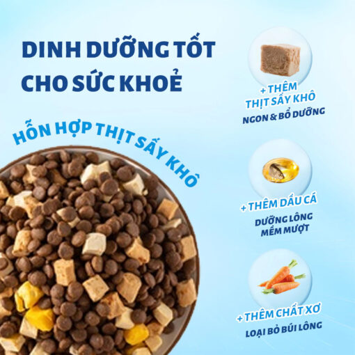 Thức Ăn Hạt MRVET T3 Cho Mèo gói 1kg - Hình ảnh 4