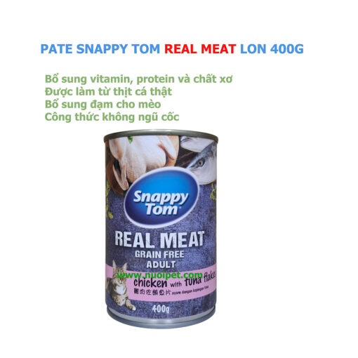 Pate Mèo Snappy Tom Real Meat - Lon 400g