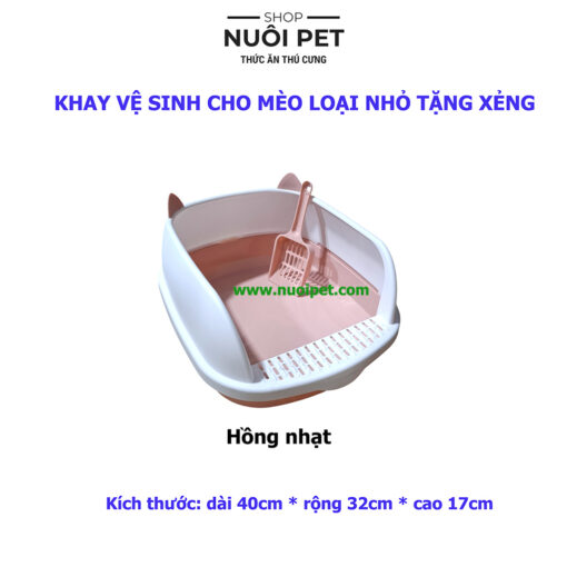 Khay Vệ Sinh Mèo Cao Cấp 40*32*17cm (Tặng Xẻng)