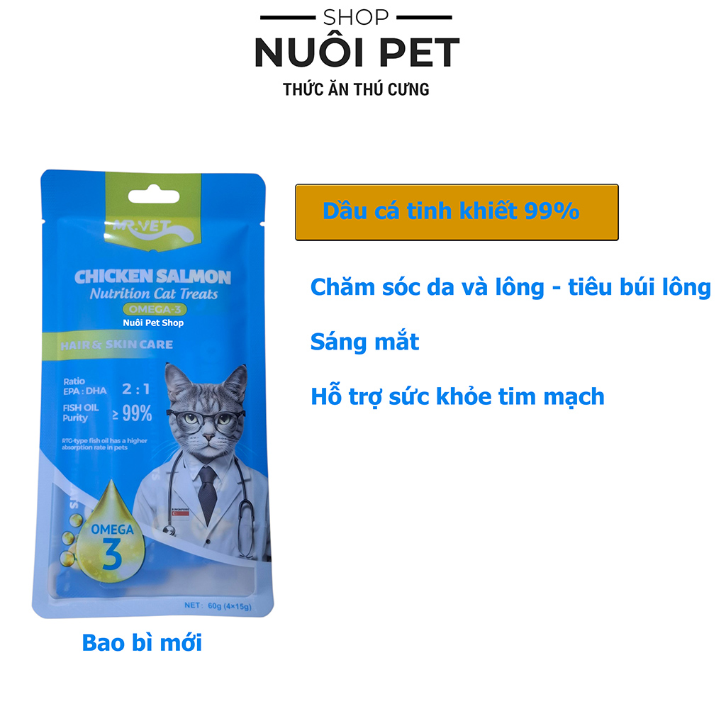 Súp thưởng cho mèo Mr.Vet gói 60g(4x15g) - Ảnh 4