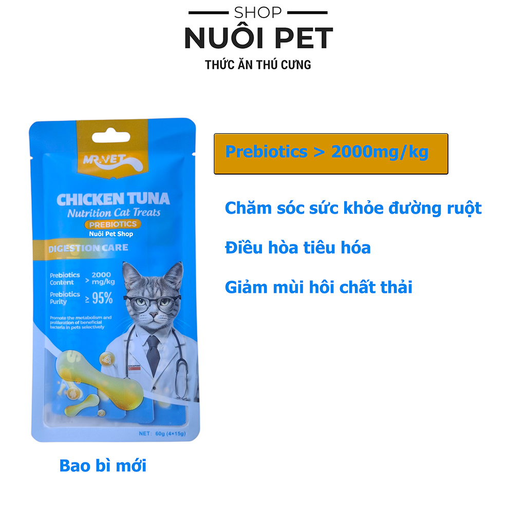 Súp thưởng cho mèo Mr.Vet gói 60g(4x15g) - Ảnh 3