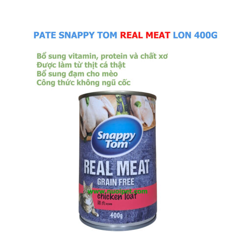 Pate Mèo Snappy Tom Real Meat - Lon 400g