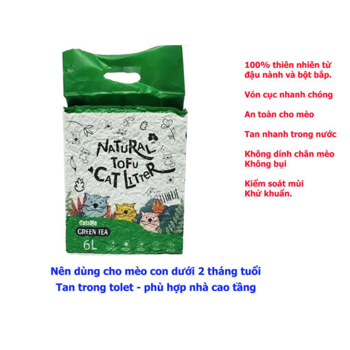 Cát Vệ Sinh Hữu Cơ Cát Đậu Nành Cho Mèo Natural Tofu Cat Litter Cats Me 6L