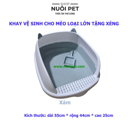 Khay Vệ Sinh Mèo Cao Cấp 55*44*25cm (Tặng Xẻng)