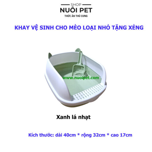 Khay Vệ Sinh Mèo Cao Cấp 40*32*17cm (Tặng Xẻng)