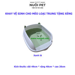 Khay Vệ Sinh Mèo Cao Cấp 49*40*20cm (Tặng Xẻng)