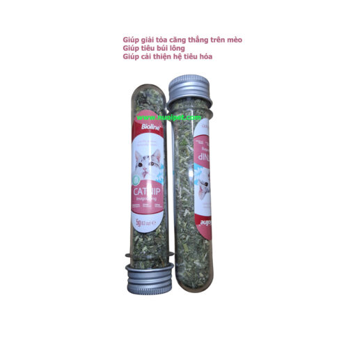 Cỏ bạc hà khô cho mèo Catnip Bioline ống 5g - Hình ảnh 3