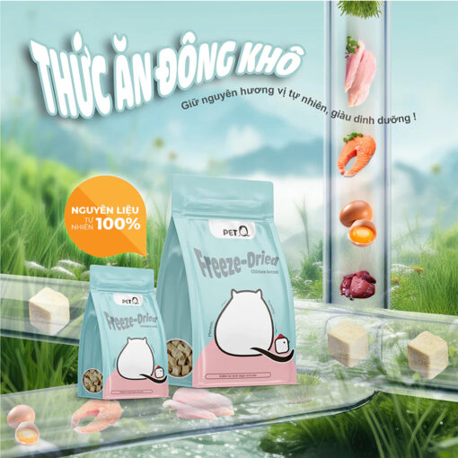Thức ăn đông khô cho chó mèo PetQ viên gà sấy - Ảnh 2