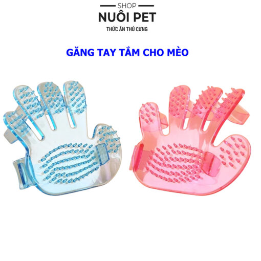 Găng tay tắm cho chó mèo silicon massage và chải lông tiện dụng - Ảnh 4