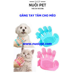 Găng tay tắm cho chó mèo silicon massage và chải lông tiện dụng