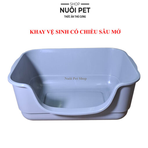 Khay vệ sinh cho mèo có chiều sâu liên tục 43x32x17 tặng xẻng - Ảnh 4
