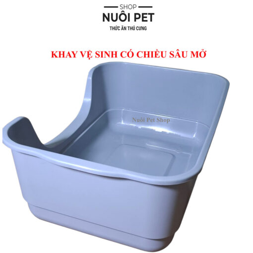 Khay vệ sinh cho mèo có chiều sâu liên tục 43x32x17 tặng xẻng - Ảnh 3