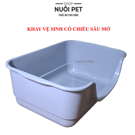 Khay vệ sinh cho mèo có chiều sâu liên tục 43x32x17 tặng xẻng - Ảnh 2
