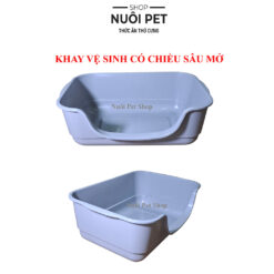 Khay vệ sinh cho mèo có chiều sâu liên tục 43x32x17 tặng xẻng
